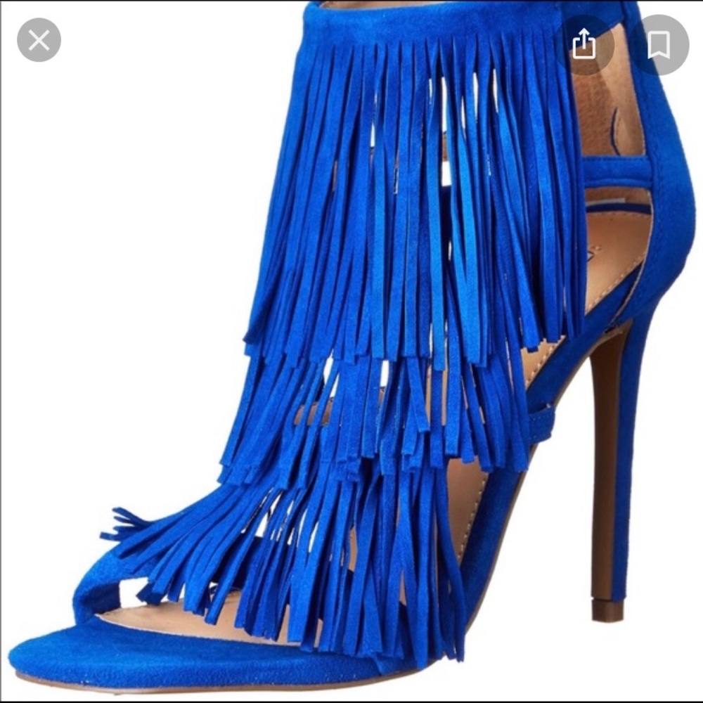 Steve Madden Blue fringe heels